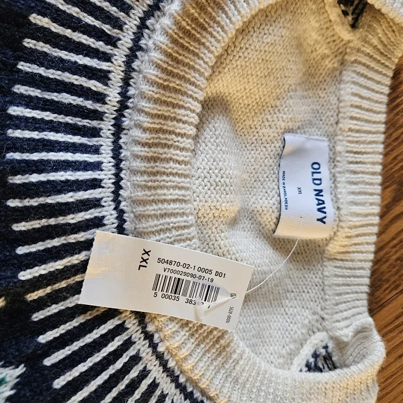 Old Navy Geometric Sweater - Cream, Blue, Pink, Green - Picture 2 of 4